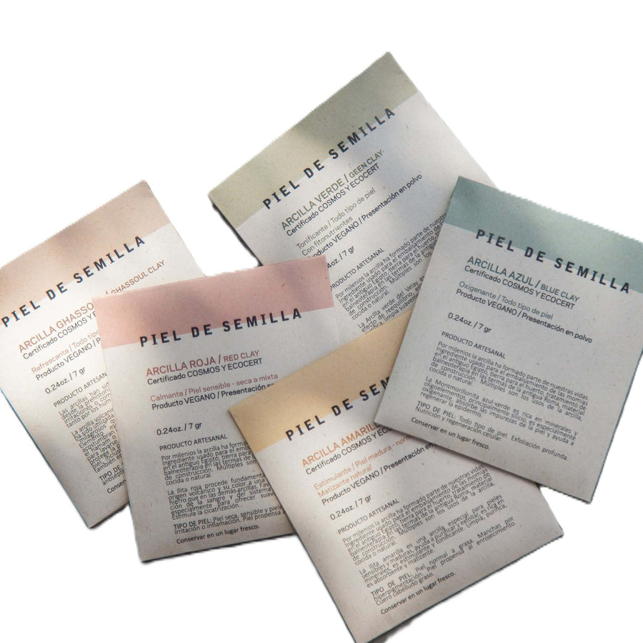 arcillas faciales naturales piel de semilla