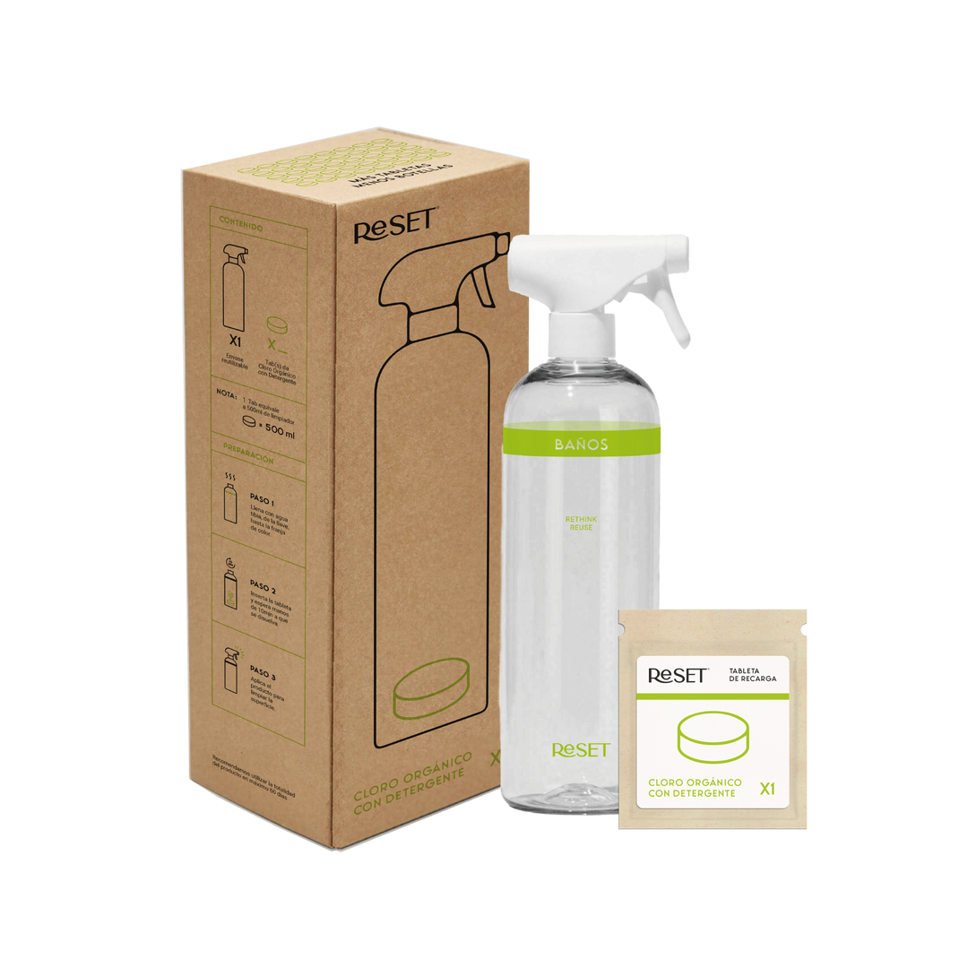 Set Desinfectante Reset (botella+ 3 tabs)