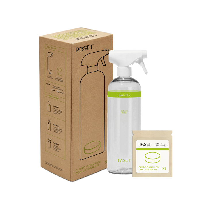 Set Desinfectante Reset (botella+ 3 tabs)