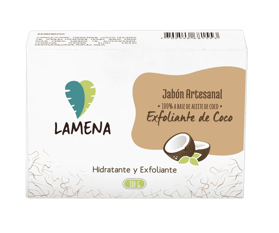 Jabón exfoliante de Coco Lamena