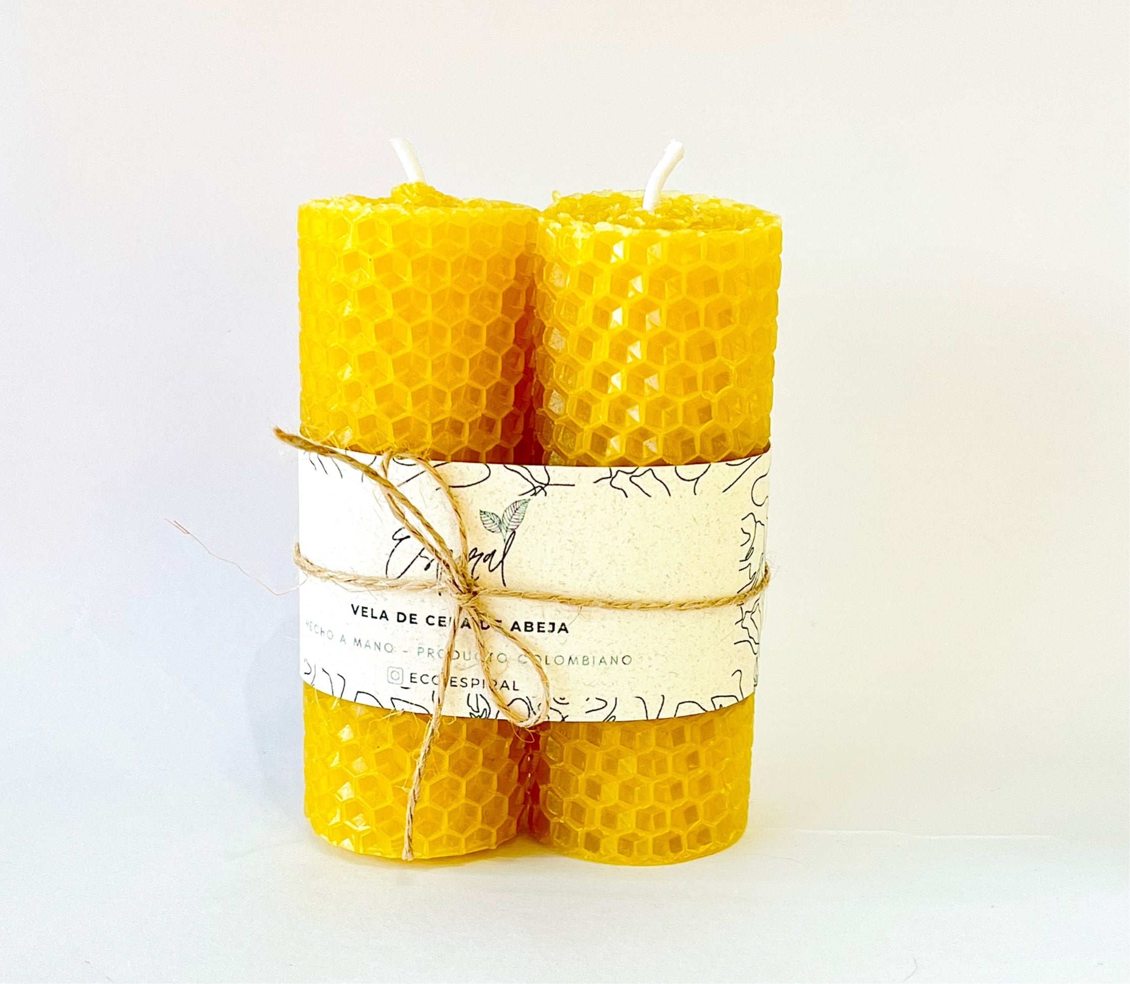 1 vela cilíndrica de cera natural de abeja 10x5.2 - Canaryceras