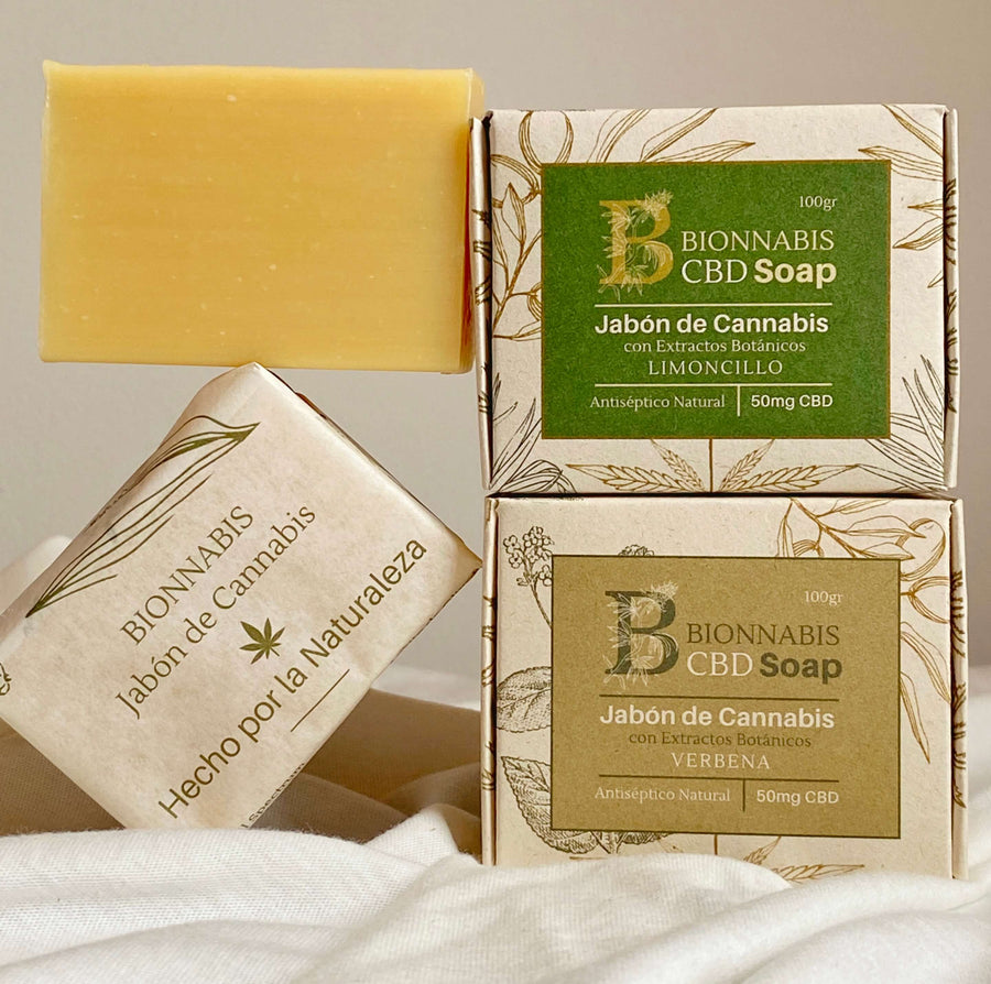 jabón con cbd bionnabis verbena limoncillo