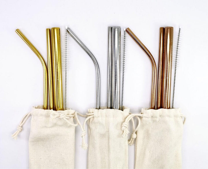 Set 3 pitillos metálicos reutilizables