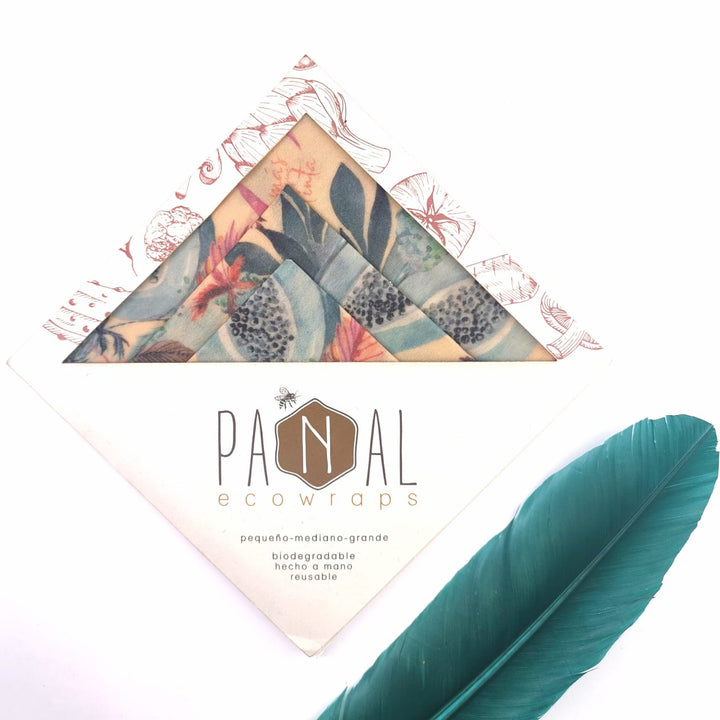 Envolturas para alimentos enceradas (kit S, M, L) Panal Ecowraps