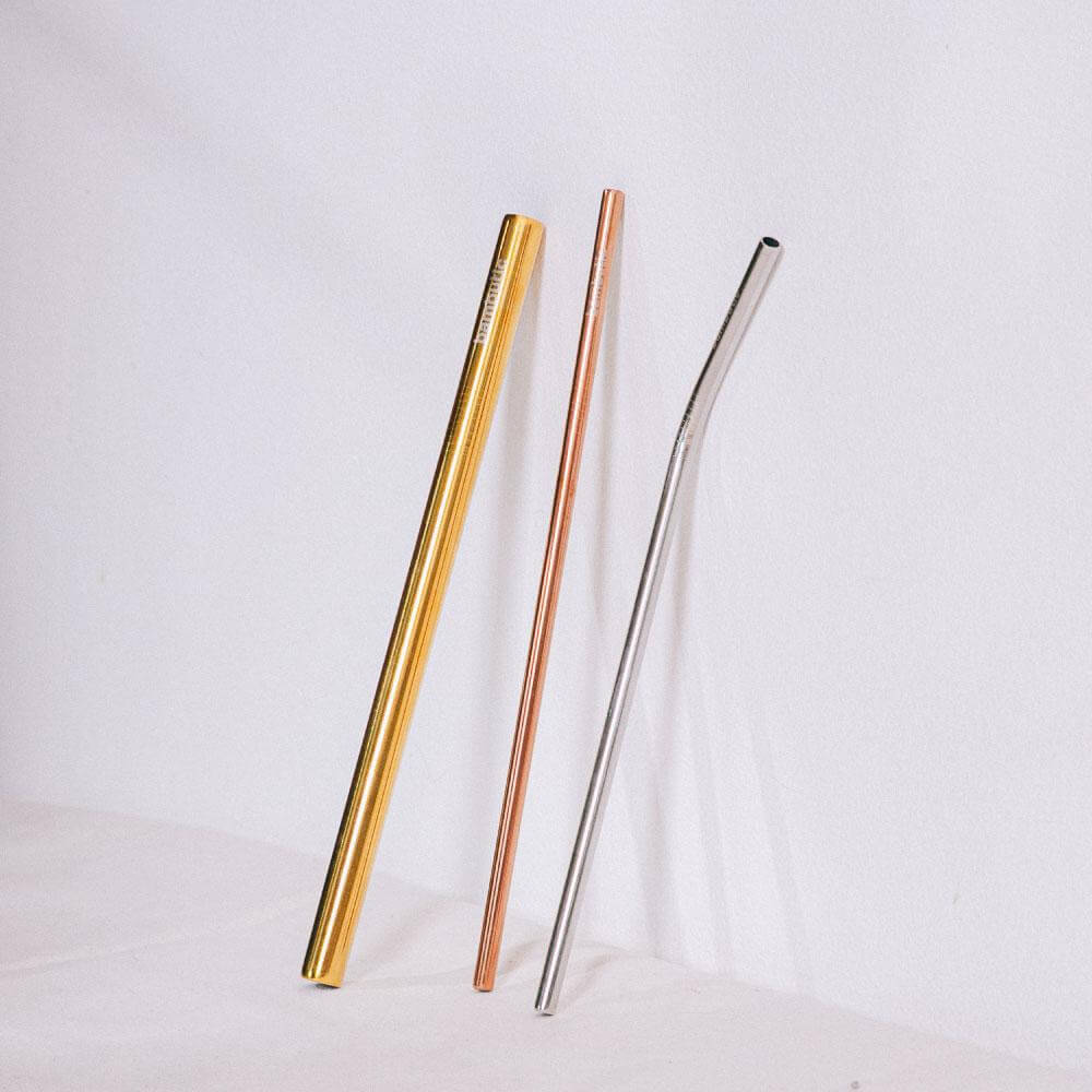 Set 3 pitillos metálicos reutilizables