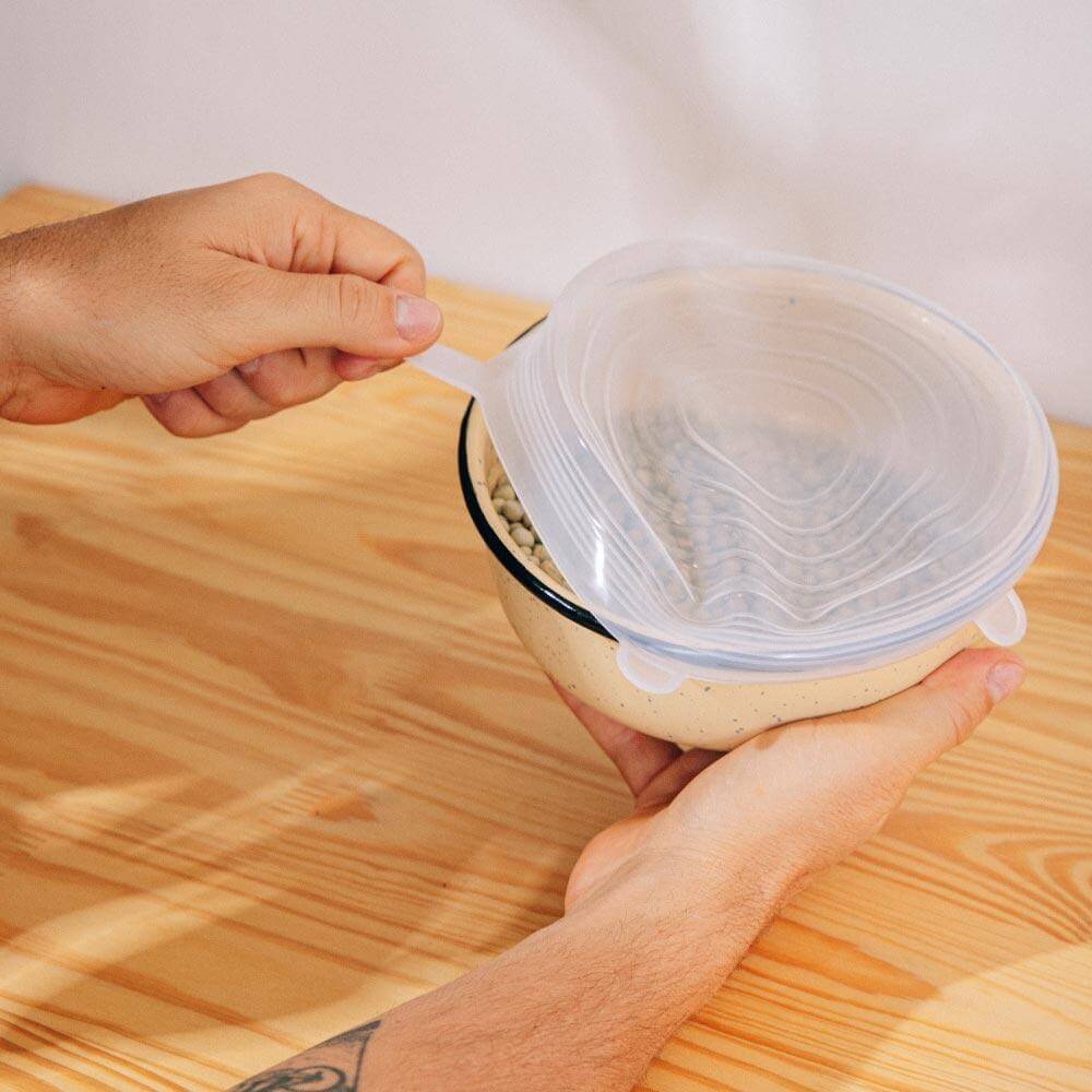 Tapas de silicona para recipientes x 6