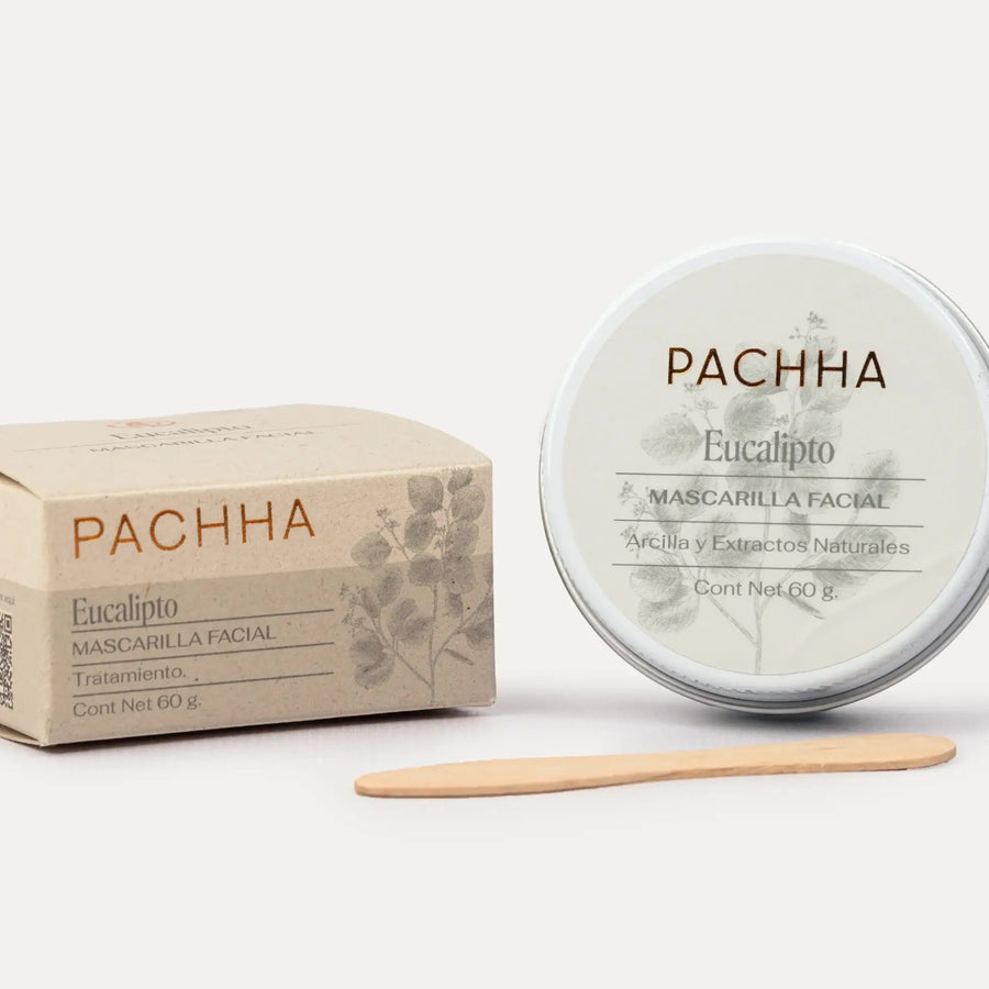mascarilla facial eucalipto y carbón activado pachha