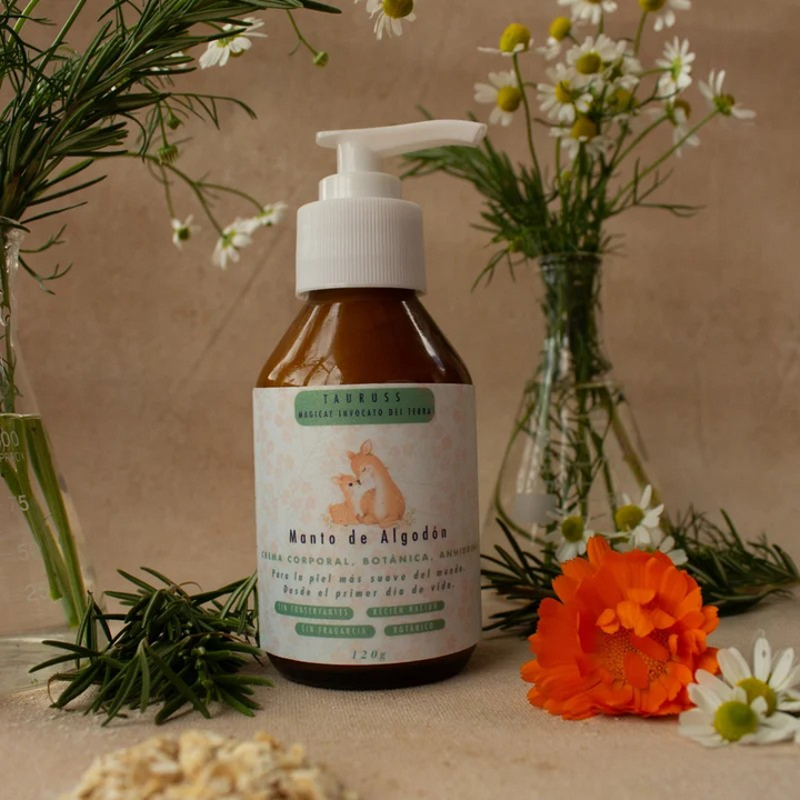 Crema corporal para bebé Manto de Algodón · sin fragancia añadida
