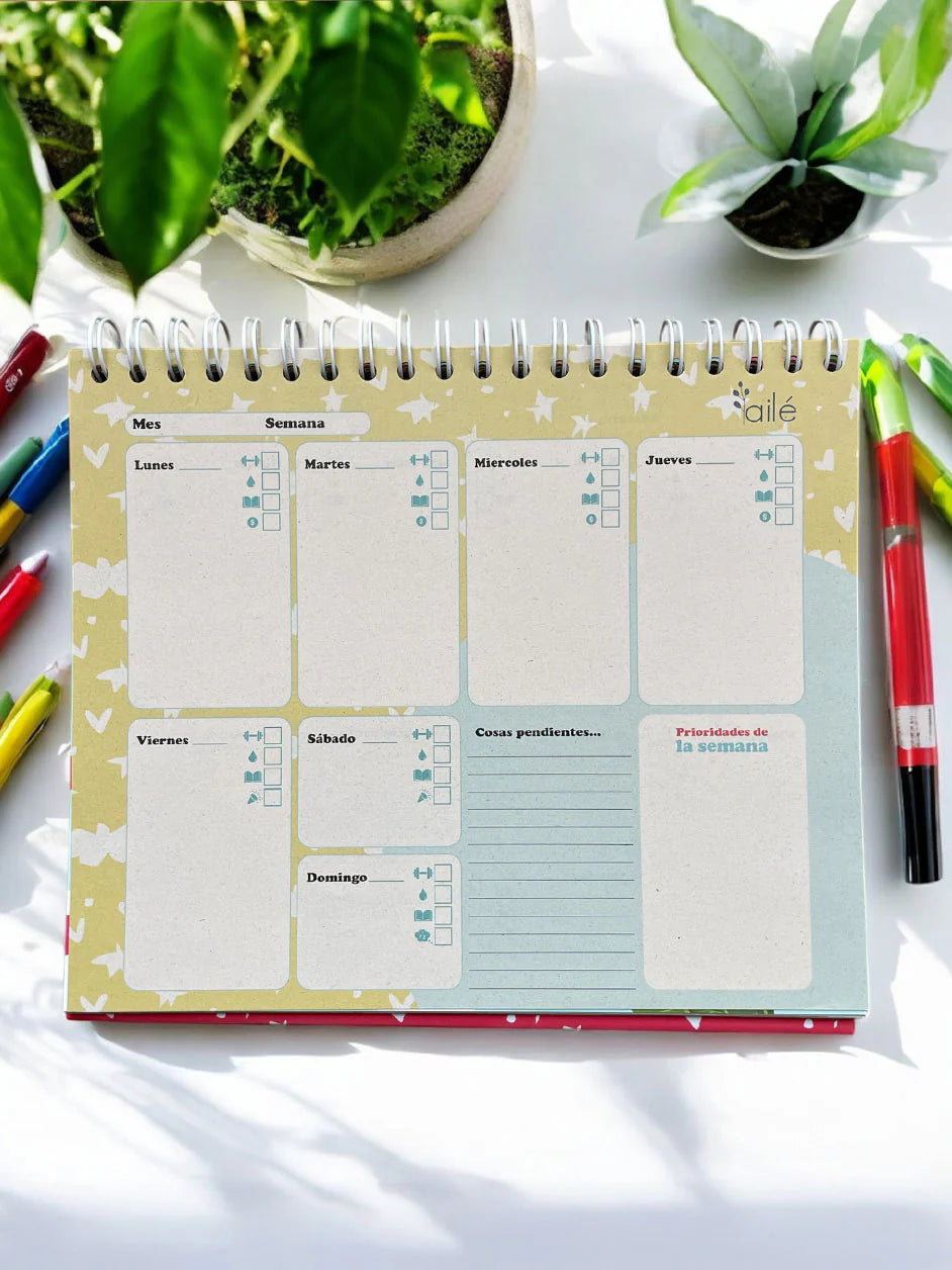 planeador calendario con ilustraciones