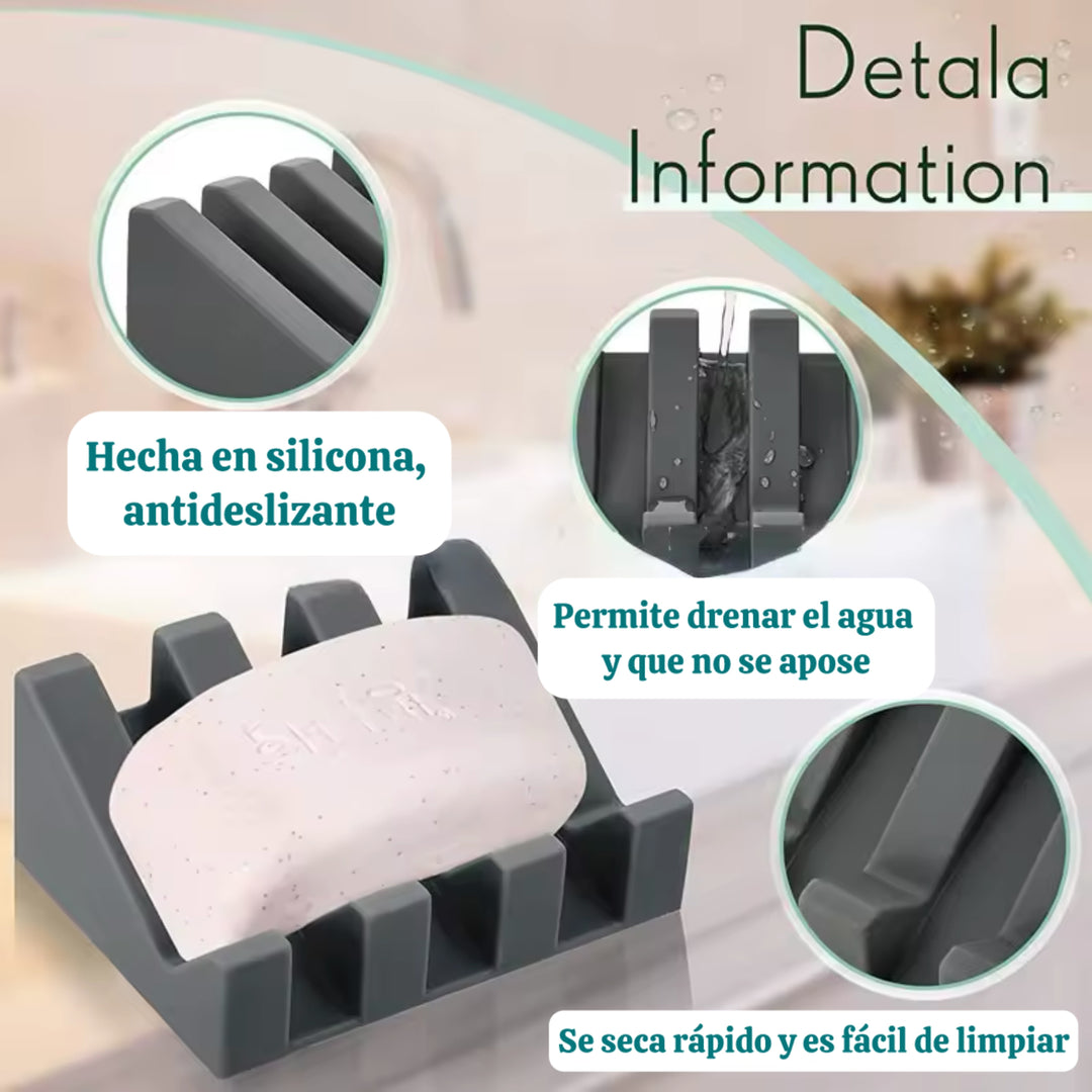 Jabonera en silicona antideslizante