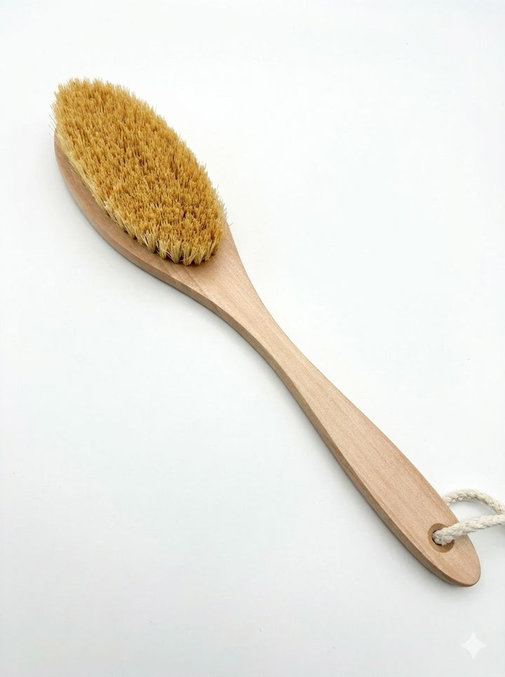 Cepillo para masaje en seco con mango y cerdas naturales