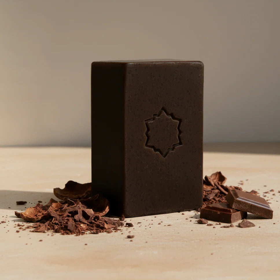 jabón natural exfoliante de cacao