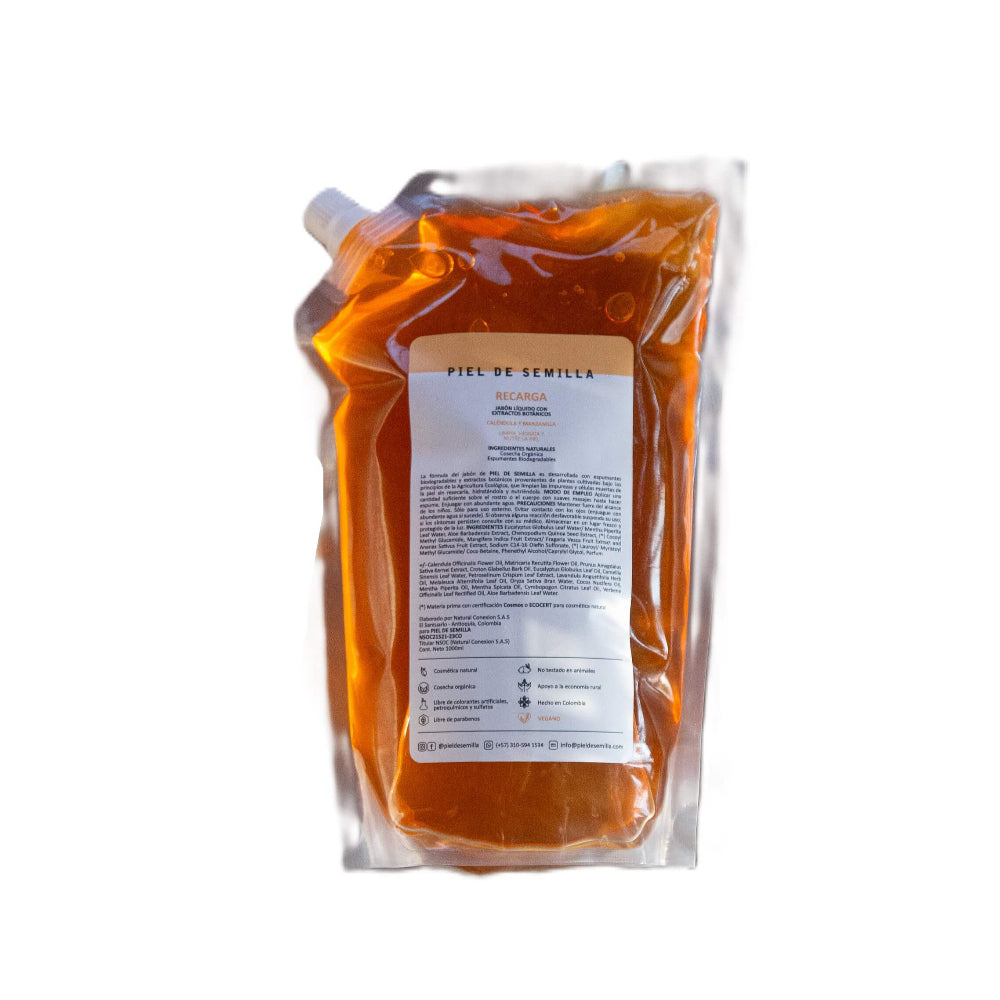 jabón de caléndula y manzanilla piel de semilla