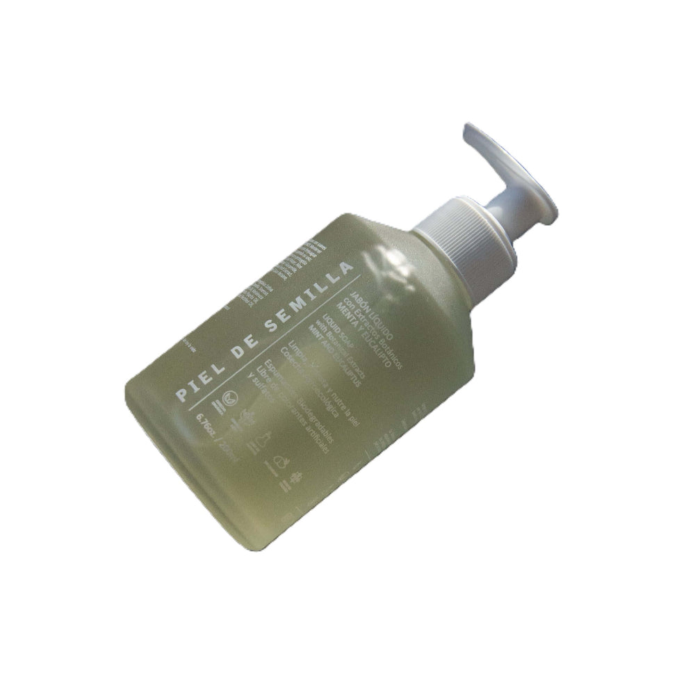 jabón natural de menta y eucalipto piel de semilla