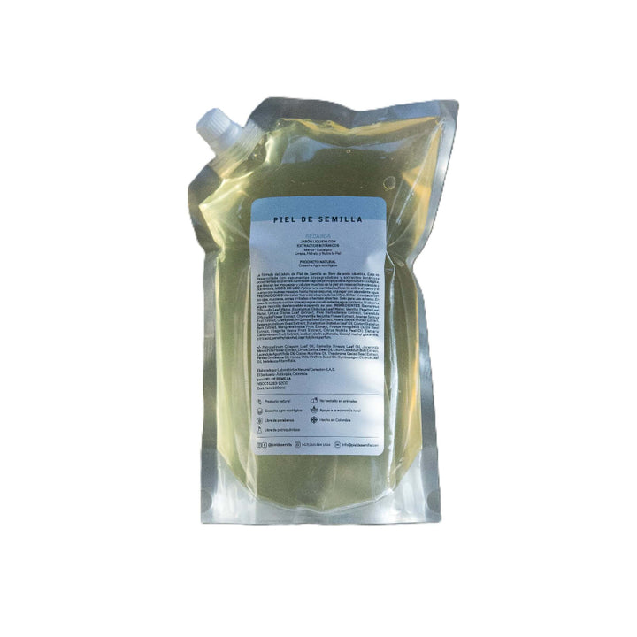 jabón natural de menta y eucalipto piel de semilla