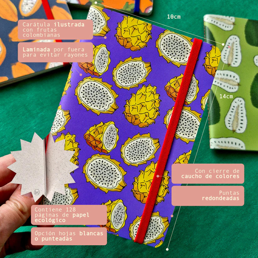 libreta ecológica ilustrada pitahaya Bogotá chirriada