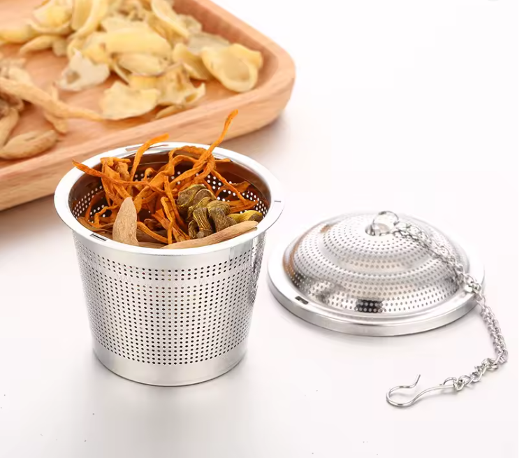 Infusor para té canastilla en acero inoxidable
